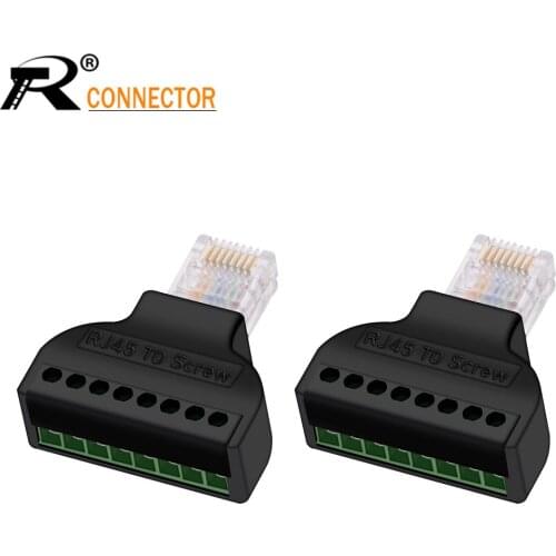 10pcs RJ45 Ethernet Male To 8 Pin AV Terminal Screw Adapter Converter Block Plug for CCTV camera