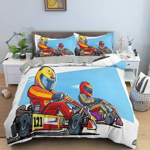3D Kart Duvet Cover Set Single Double Queen King Size Bedding Sets Quilt Covers With Pillowcase Home Textile