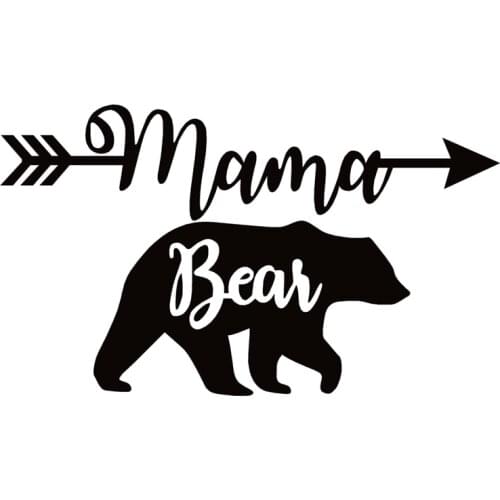 40690# Die-Cut Vinyl Decal Mama Bear wArrow Car Sticker Waterproof Auto Decors on Car Body Bumper Rear Window