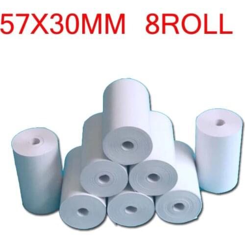 8rolls thermal paper 57 x 30 mm POS printer mobile bluetooth cash register paper rollfor Paperang & Peripage Mini Printer