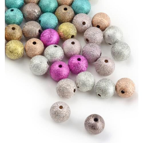 500g Spray Painted Acrylic Beads, Matte Style Round Mixed Color 4mm, Hole: 1mm, about 16000pcs/500g