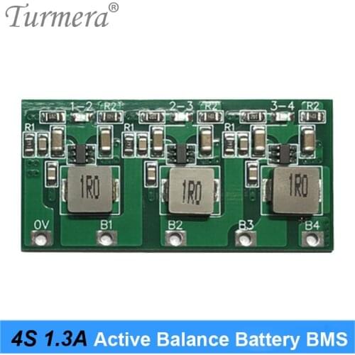 Turmera 1.3A Active Equalizer Balancer 2S 3S 4S 8.4V 12.6V 18650 Lithium 32700 Lifepo4 Battery Transfer Active Balance Board BMS