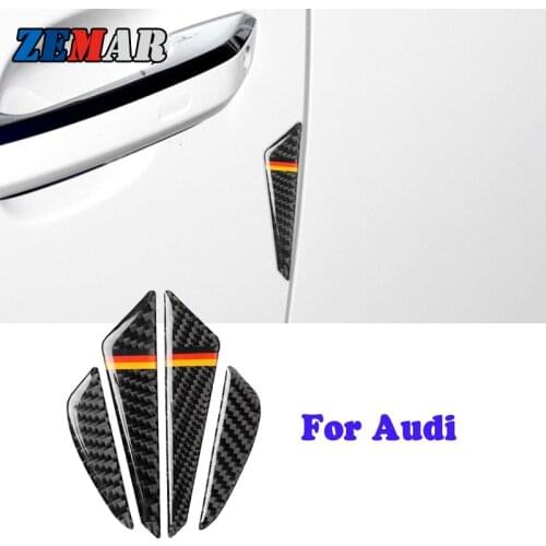 Carbon Fiber Car Door Bumper Anti Collision Strip Sticker For Audi A3 8P 8V A4 B8 B6 B7 B9 B5 A6 C6 C7 C5 Q5 A5 Q7 A1 Q3 TT Q2