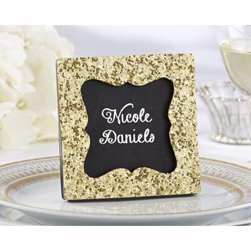 Free shipping 10pcs/lot Wedding Favors "SPARKLE AND SHINE" SILVER GLITTER FRAME or "ALL THAT GLITTERS" GOLD GLITTER FRAME