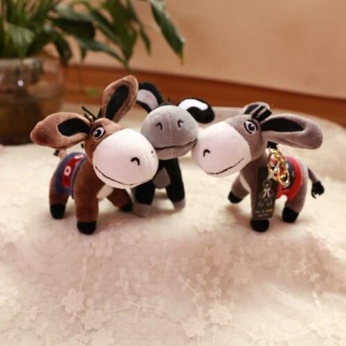 Boutique cool new Creative Little donkey going to the market cute Bag Pendant Mollusk soft Soothing doll couple christmase Gift
