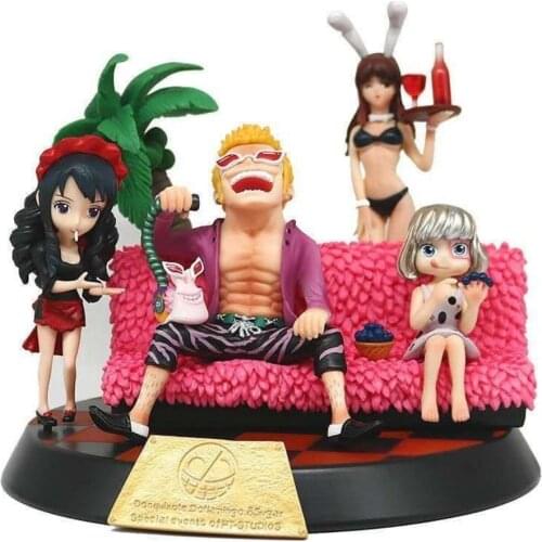 One Piece Anime Figure Hand-run Xiao Tang Scene Domingo Sitting Scene Version Ming Ge Action Figure Model Toys Collection Doll G