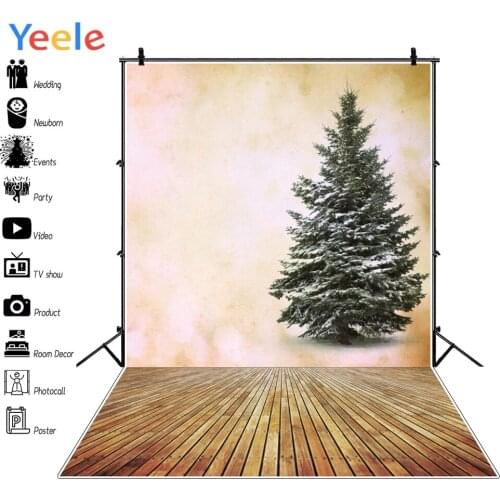 Yeele Christmas Tree Wood Floor New Year Baby Portrait Photography Backgrounds Customized Photographic Backdrop For Photo Studio