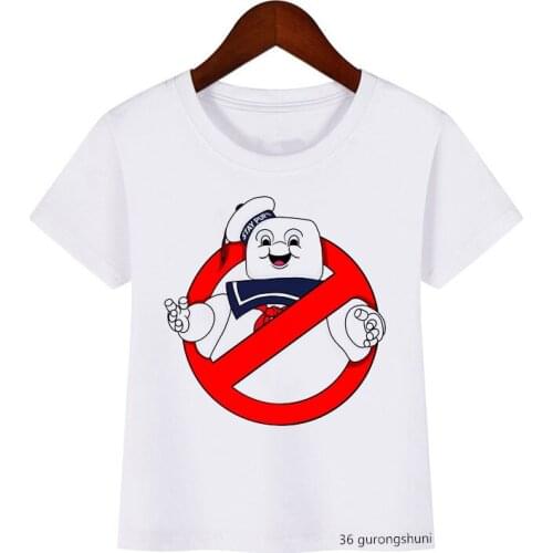 Funny Old School Ghostbuster Print Boys T-shirt Cartoon Kids T Shirta Clothes Summer Tops Hip Hop Girls T Shirt Kids Clothing