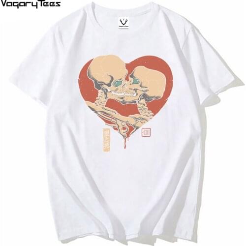 Summer Casual Love is Love Men Tshirt Till Death Do Us Part print tasteful Art skull Tshirt Hip Hop Harajuku Streetwear Top Tees
