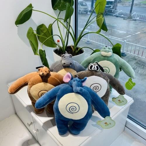 Tiny Head Teddy bear Pillow Stuffed Small Head Big muscle Body Raccoon Frog Elephant Boyfriend Hug Pillow Chair Cushion birthday