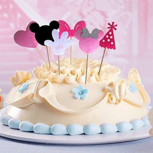 Minnie Mouse Baby Shower Party Cake Decoration Cake Flag Cake Cupcake Cake Toppers Banner Birthday Party Decoration Supplies