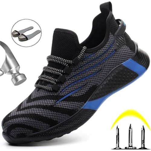 Fashion Work Safety Shoes Puncture-Proof Work Shoes Sneakers Indestructible Shoes Men Work Boots Steel Toe Shoes Safety Boots