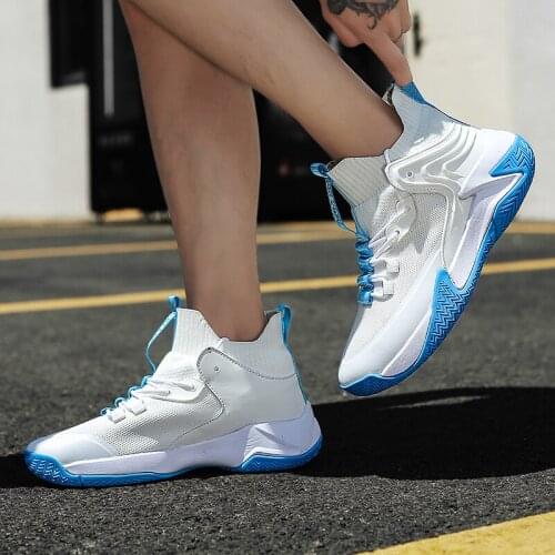 Off White High Top Sneakers Men Big Size 45 Basketball Shoes For Man 2021 Summer Breathable Sport Shoes Zapatillas De Baloncesto