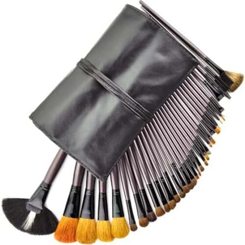 34 Pieces Comestic Kit with Black Case Professional Makeup Accessories Brushes Tools Foundation Brush Sets & Kits High Quality
