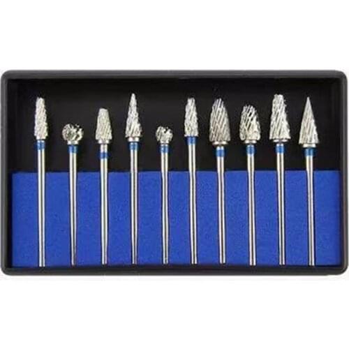 10pcs Excellent Quality Type 2.35mm Diameter Polishing Dental Burs HP Dental Lab Tungsten Steel Carbide Bur Drill Grinding Head