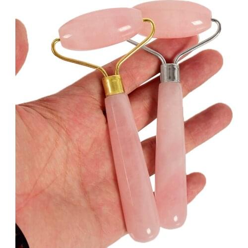 Jade Massage Roller Single Head Nature Rose Quartz Facial Back Massager Anti Wrinkle Cellulite Portable Beauty Health Care Tools
