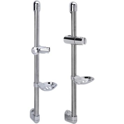 Stainless Steel Shower Rod With Soap Dish Lifter Stainless Steel Pipe ABS Lifting Frame Adjustable Shower Head Holder