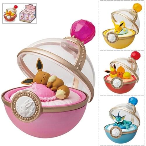 Original Pokemon Anime Figure Monster Center Dreaming Case Series Eevee Jolteon Vaporeon Flareon PVC Toys Kids Gift