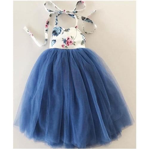 Princess baby girl dress Kids Toddler Baby Girl Sleeveless Floral Dress Lace Tulle Party Dress 1-7y