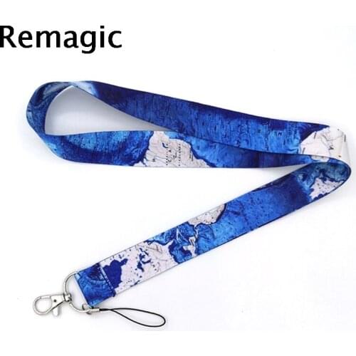 World map vintage Neck Strap Lanyard keychain Mobile Phone Strap ID Badge Holder Rope Key Chain Keyrings cosplay Accessory Gifts