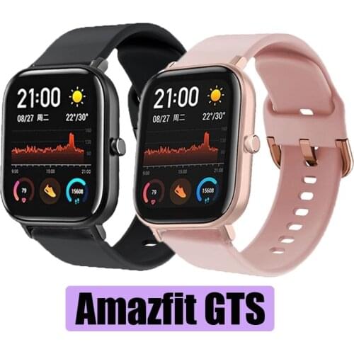 Watchband for Xiaomi Huami amazfit GTS/Amazfit Bip/GTR 42mm strap Metal buckle Silicone belt Sport Smart watch bracelet strap