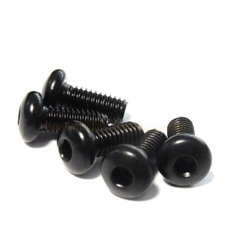 20pcs M2.5 Semicircular head Allen screw Mushroom heads 304 stainless steel Electrophoresis hexagon Black Machine bolt 3-25mm L