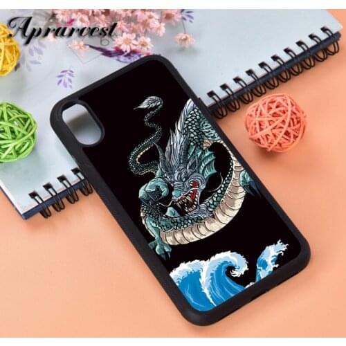 Aprarvest Chinese Dragon Silicone Rubber Phone Case Cover For iPhone 6 6S 7 8 PLUS X XS XR 11 12 MINI PRO MAX