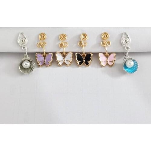 Punk Copper Wire Spiral Shell Pearl Fake Piercing Nose Ring Clip Nose Ring Also Can Be Ear Clip Cuff Body Jewelry Bijoux