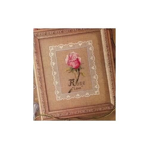 14ct Counted Cross Stitch, pink rose Flowers And Lace country style romantic restaurant wedding decoration gift small pciture