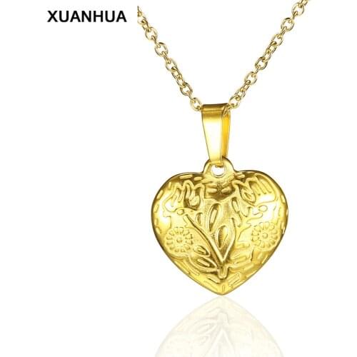 XUANHUA stainless steel heart necklace womens clothing accessories bohemian bohemian jewelry pendant necklace chain chocker