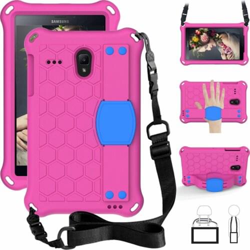 EVA Kids Safe Shoulder Strap Stand Cover Case For Samsung Galaxy Tab A 8.0 T380 T385 2017 2018 T330 Tab E 8.0 T375 T377 T387