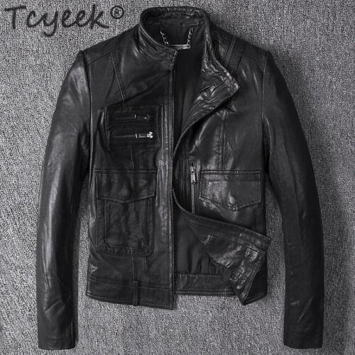 Tcyeek 100% Genuine Leather Jacket Women Winter Clothes 2020 Korean Moto Biker Natural Sheepskin Coat Female Real Leather Coats