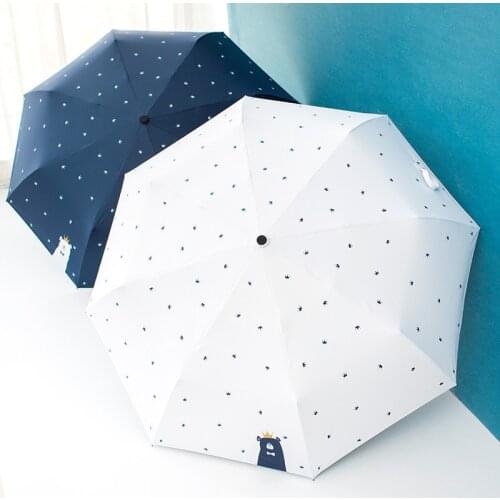 Anti-ultraviolet sun umbrella, womens umbrella, three-fold umbrella, folding rain and sun, small fresh student goddess