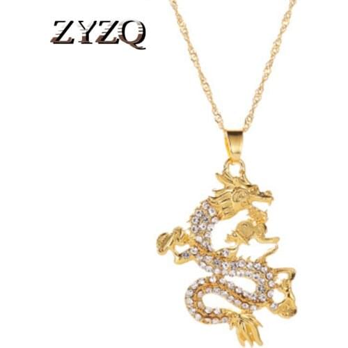 ZYZQ Trendy New Years Gift Necklaces Luxury China Gragon Style With Micro Paved Necklaces Wholesale Lots&Bulk Hot Selling