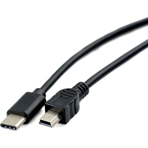 1pc 30cm USB Type-c to Mini USB Cable USB-C Male to Mini-B Male Converter Adapter Lead Data Cable