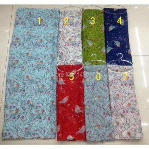 120pcs/lot Mint Green Spring Bird print scarf shawl pashmina