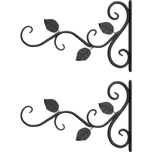 2 Pcs Plants Bracket Wall Hanging Flower Pot Support Bracket Hook Iron Hanger Plants Holder Balcony Home Decoration