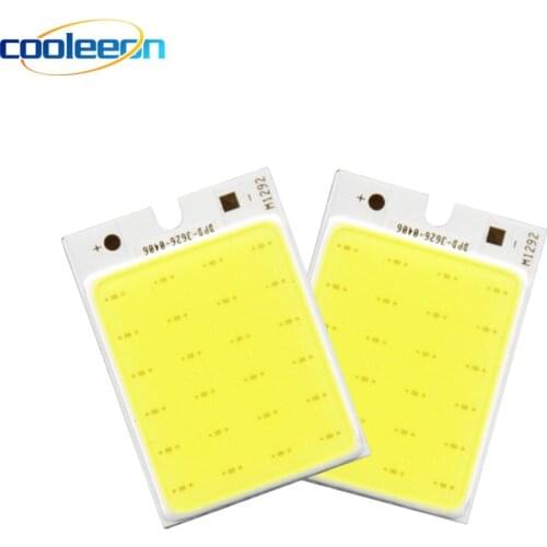 COOLEEON 36*26mm Rectangle COB Bulb 2W Chip On Board 6500K Pure Whihe Lighting Source for DIY Home Car Work Lamps LED Lights