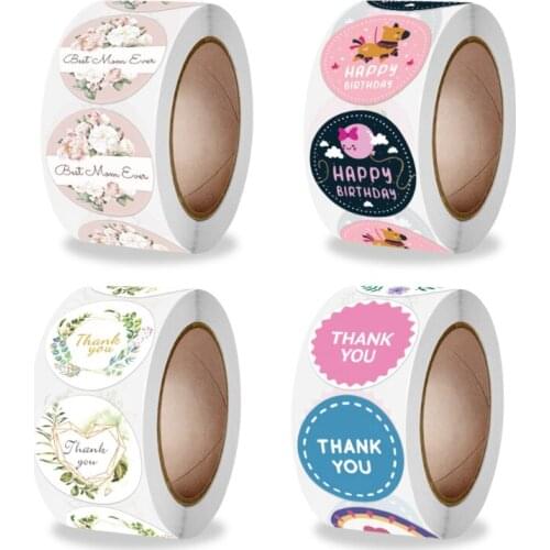 500pcs/roll thank you sticker birthday gift seal sticker mothers day decoration gift decoration label scrapbooking material
