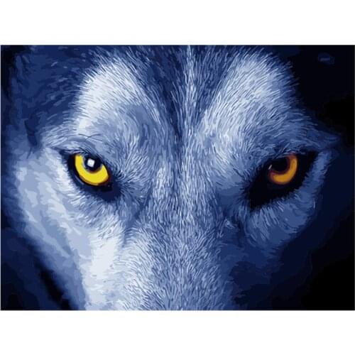 SHANSHIYOUPIN Diamond Embroidery Wolf Head Round,Full,Rhinestone Pictures,Diamond Mosaic,Diamond Painting Home Decoration