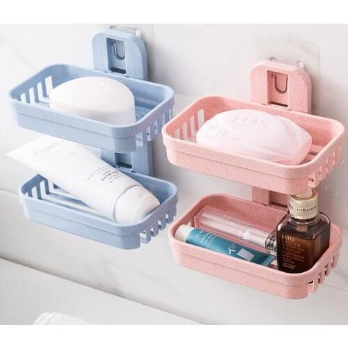 Bathroom Suction Cup Faucet Holder Soap Drainer Shelf Basket Organizer Sink Drain Rack Sponge Storage Bathroom Accessories