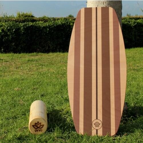 Wooden Balance Board Yoga Twisting Fitness Balance Plate Core Workout For Abdominal Waist Legs Muscles Of Roller- Board Balancin