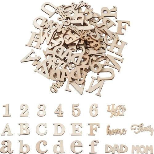 1 Set Word Number Alphabet Wooden Cabochons BurlyWood for Earring Bracelet DIY Jewelry Making Findings Accessories