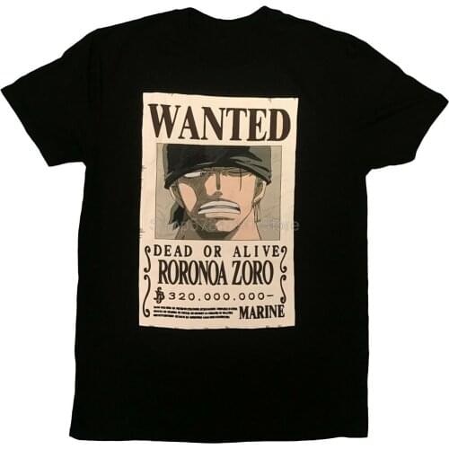 EXCLUSIVE One Piece Roronoa Zoro Wanted Poster Authentic Anime T-Shirt #34757 Tee Shirt Multiple Colors And Sizes