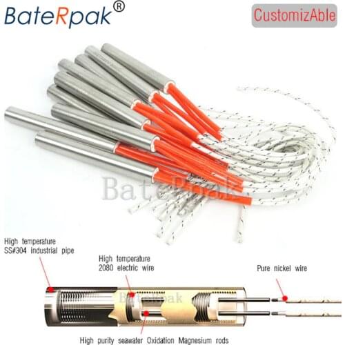 BateRpak Electric heating tube,stamping machine Heater,110/220V mold dry-type heating pipe Heat source/Heat element 1pcs price