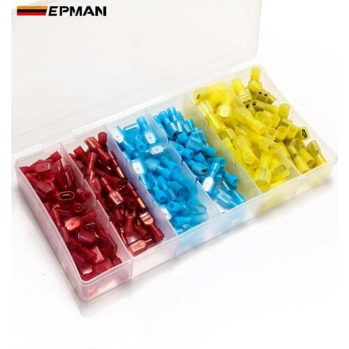 EPMAN 180pcs Female & Male Fully Insulated Wire Terminals Connector Nylon Spade Crimp For Car Motorcycle EP250GP180