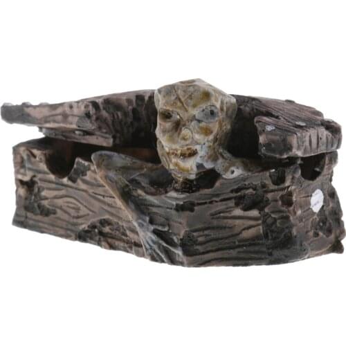 Resin Action Figure Zombie in Coffin Handmade Crafts for Home Office Decor