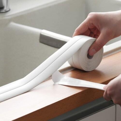 2.2cmX3.2M Home Bathroom Bathtub Kitchen Wall Stickers Art Sealing Strip Sealant Tape Mildew resistant and waterproof