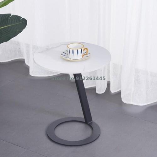 Italian Light Luxury Modern Simple Side Table Beiouyangtai Black Small Tea Table Round Rock Plate Marble Corner Table