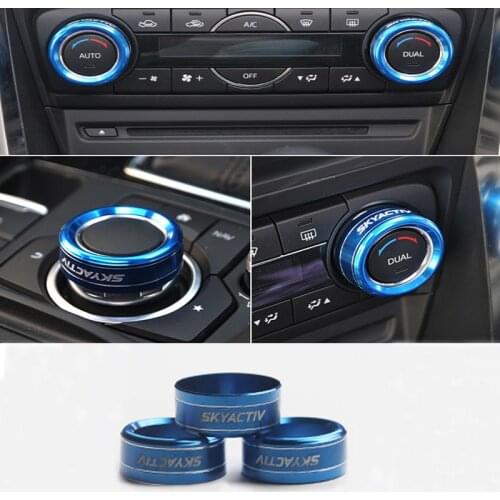For Mazda 3 CX-4 Atenza 2017 2018 2019 2020 Air Conditioning Knob Decoration Ring Fit CX-5 2015 2016 2017 2018 2019 2020